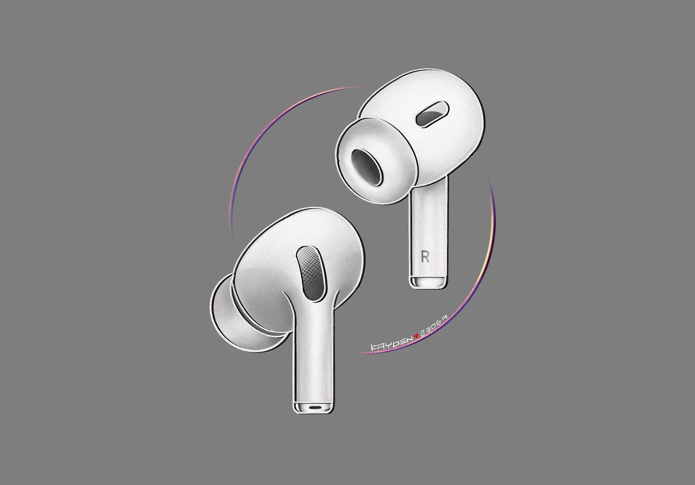 Hand drawn industrial design，Ubee ，record，self-taught，Procreate，