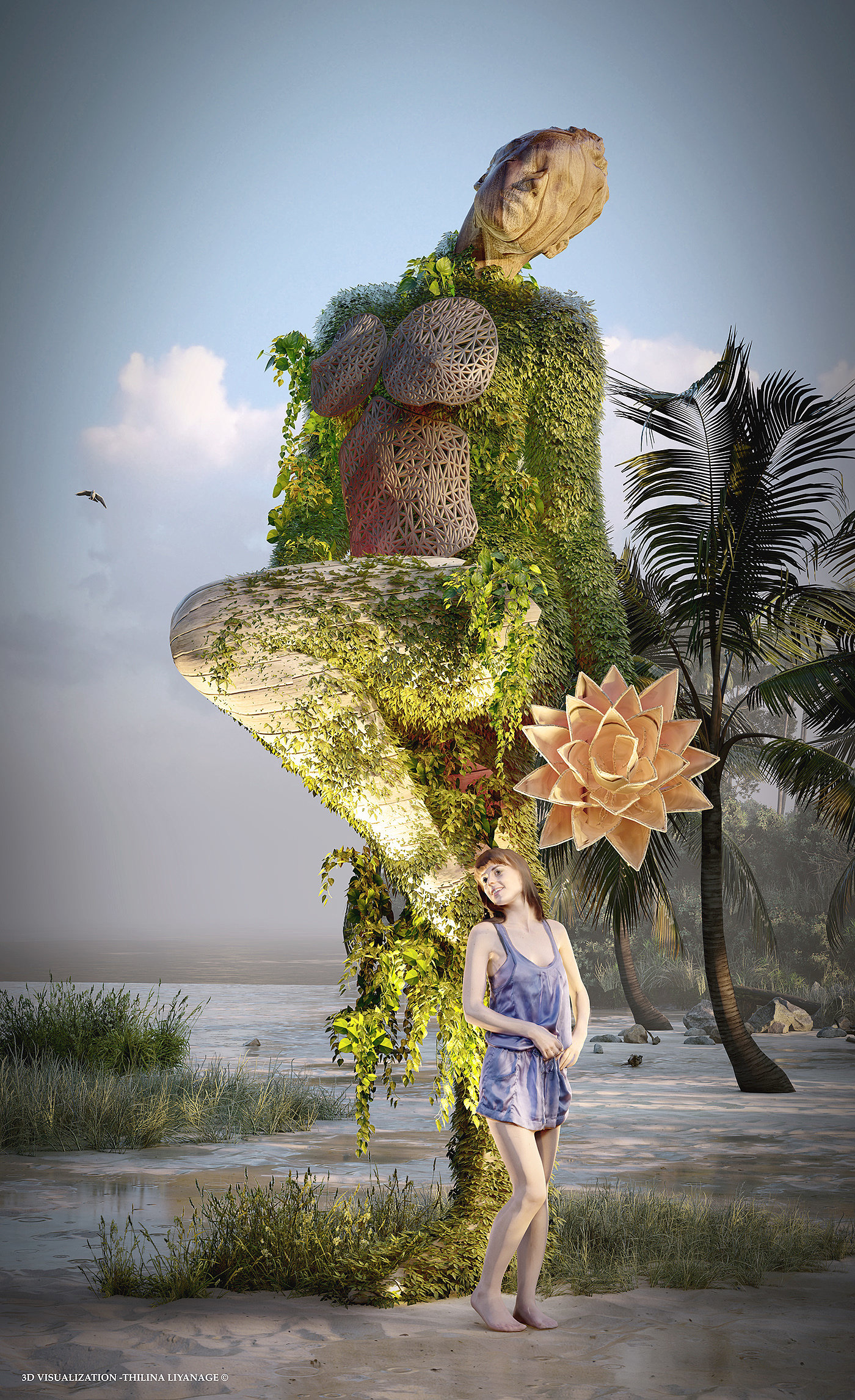 Beach sculpture，