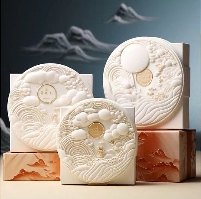 High-value creative moon cake gift box packaging design/Mid-Autumn Festival monthly report gift box，