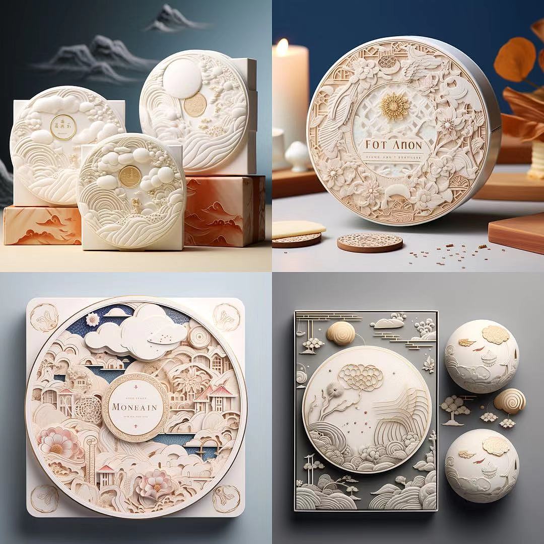 High-value creative moon cake gift box packaging design/Mid-Autumn Festival monthly report gift box，