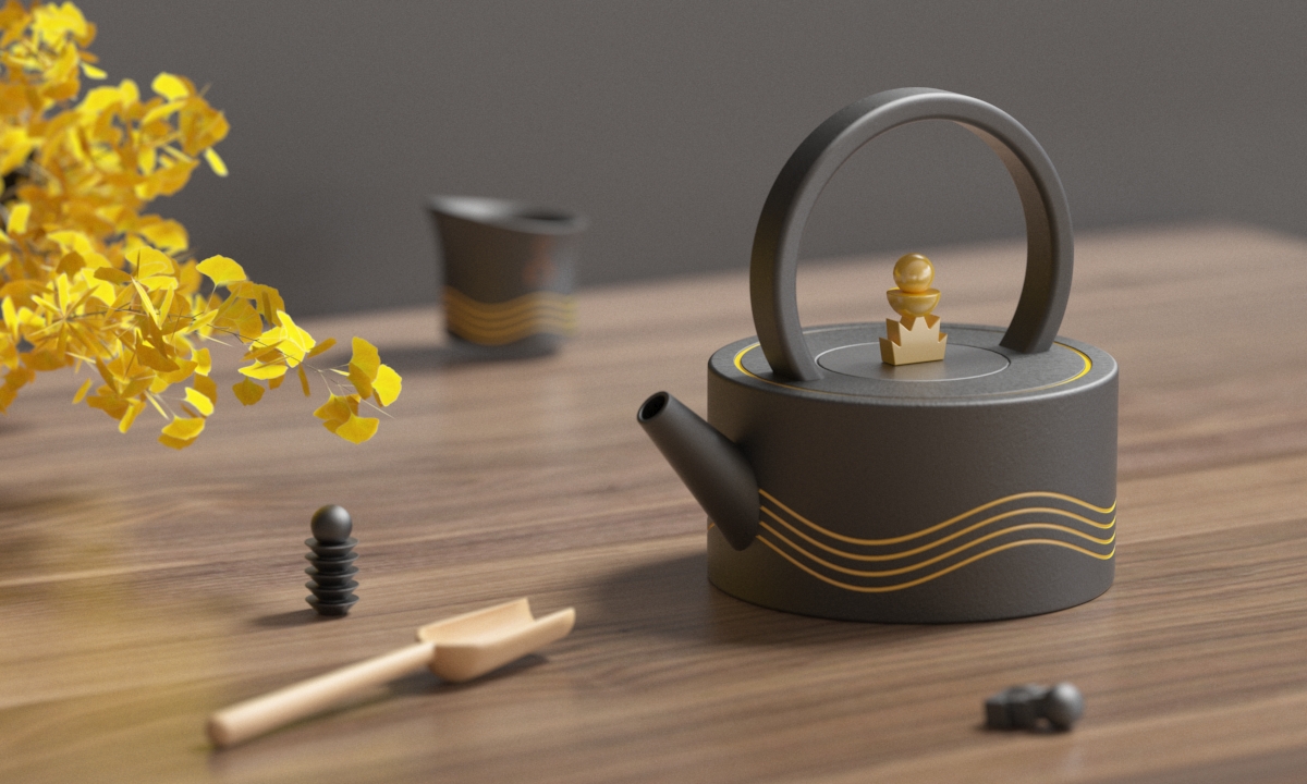 Graduation project，product design，Cultural and creative products，Tea set design，Rizhao Culture，articles for daily use，Product rendering，Brand planning，