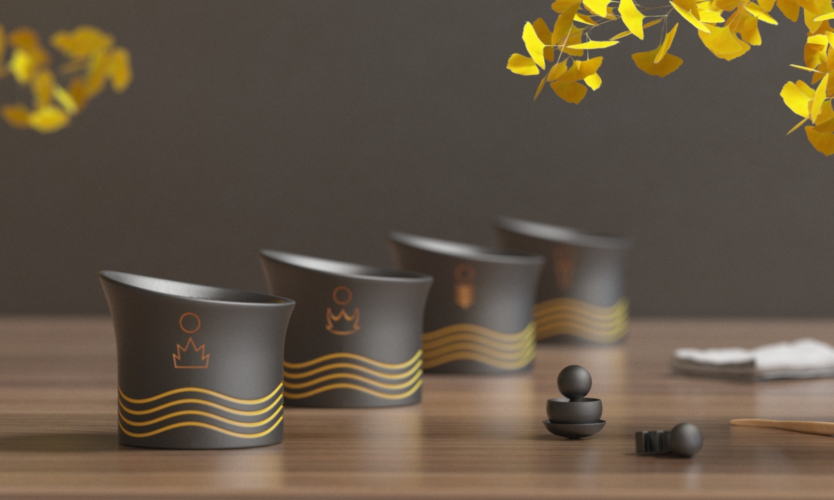 Graduation project，product design，Cultural and creative products，Tea set design，Rizhao Culture，articles for daily use，Product rendering，Brand planning，