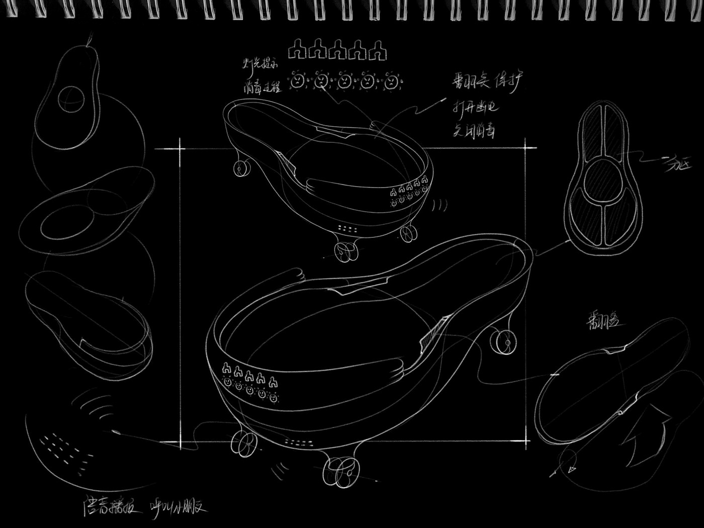 industrial design，product design，Product design sketches hand-drawn，iPad Sketch，Board Sketch，