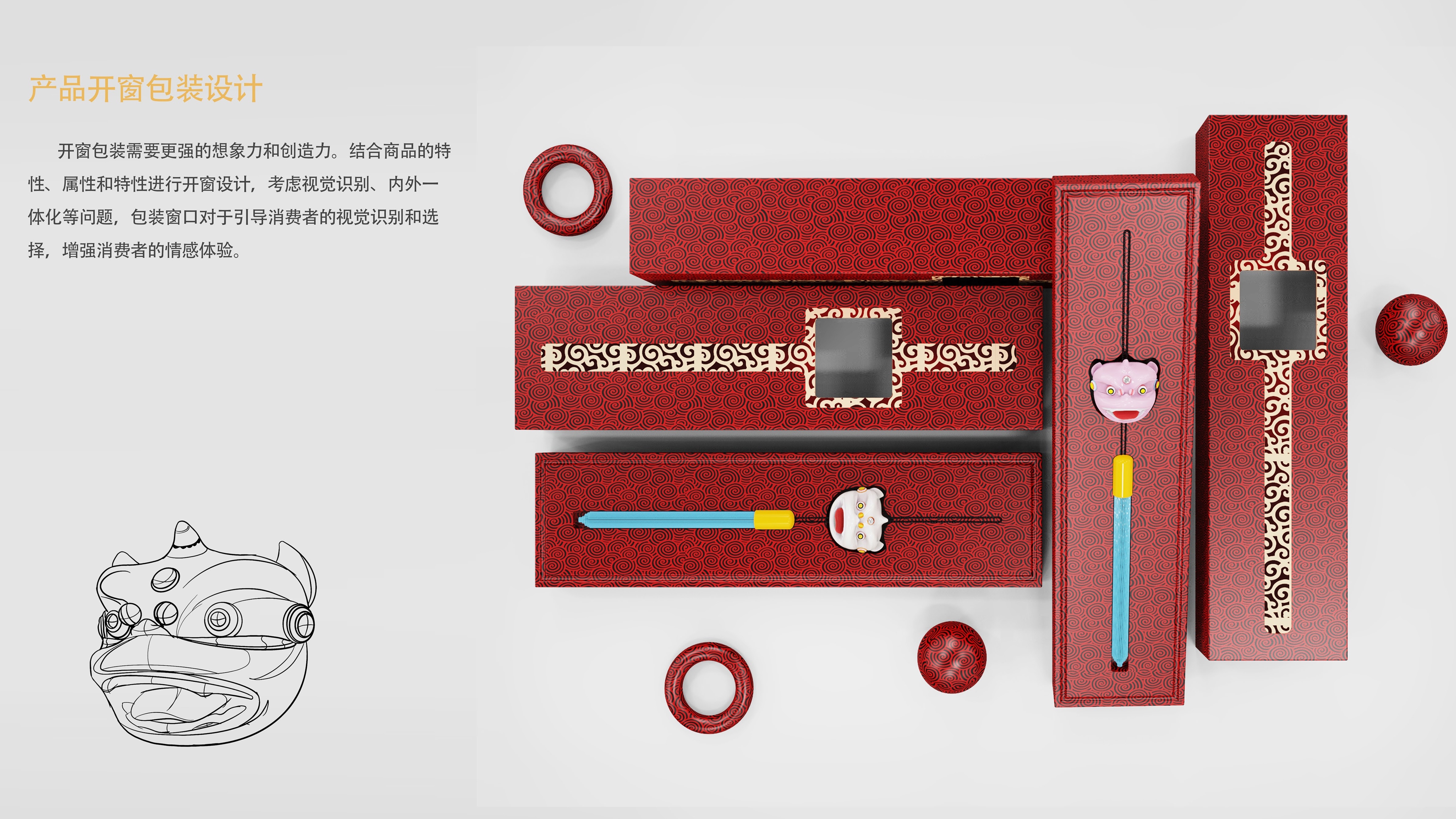 Wen Chuang, Lion Dance, Pendant，