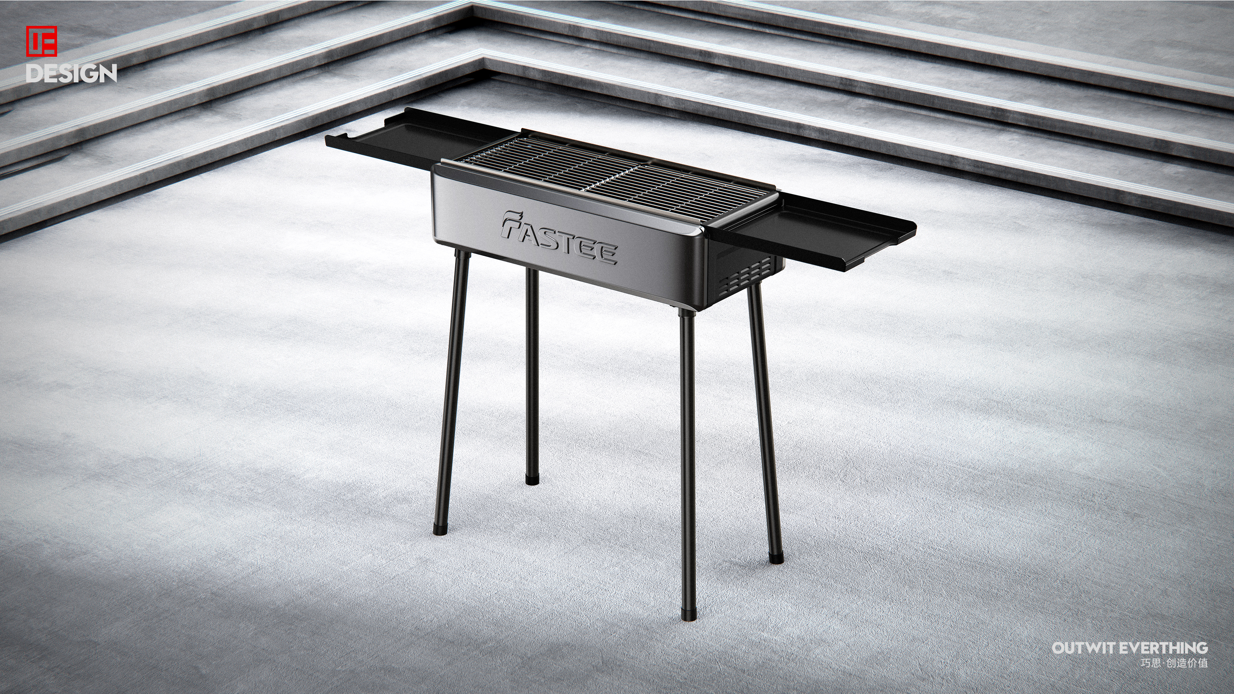 Outdoor Grill，Fasti，Macro wing design，Barbecue rack，outdoors，Product rendering，