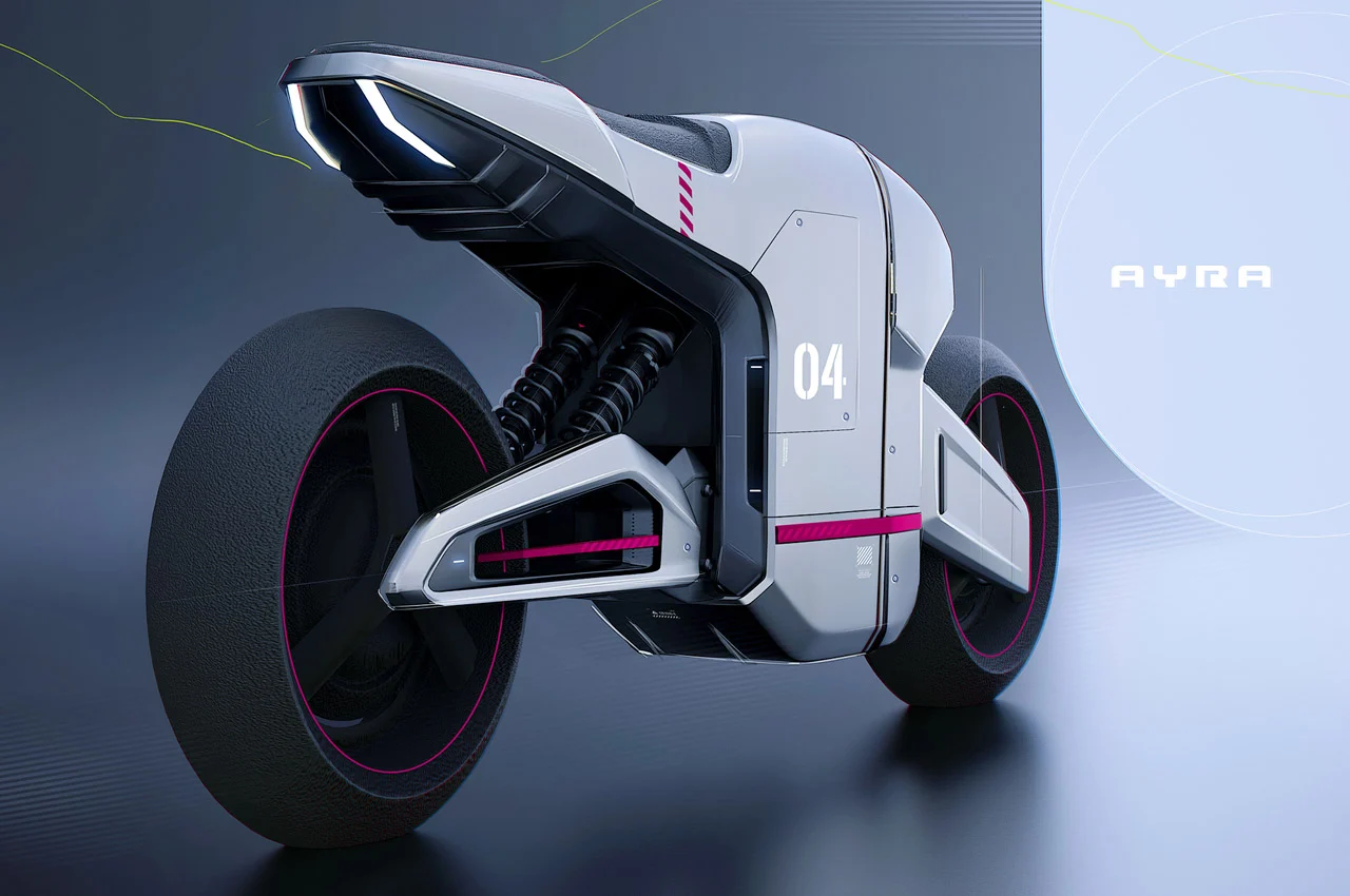 Cyberpunk，Electric bicycle，Metal body，future，