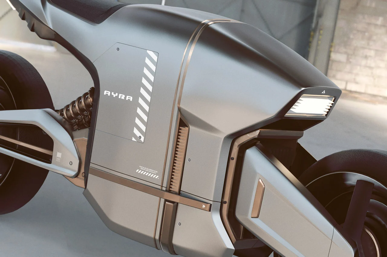 Cyberpunk，Electric bicycle，Metal body，future，