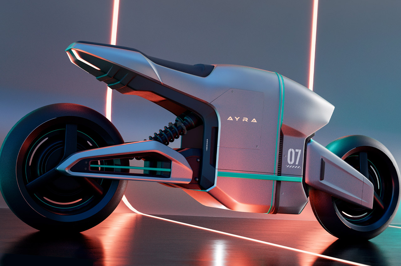 Cyberpunk，Electric bicycle，Metal body，future，