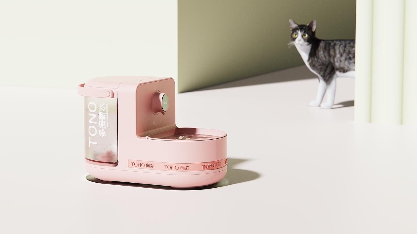 product design，sample reels，Render，Pet water dispenser，keyshot，