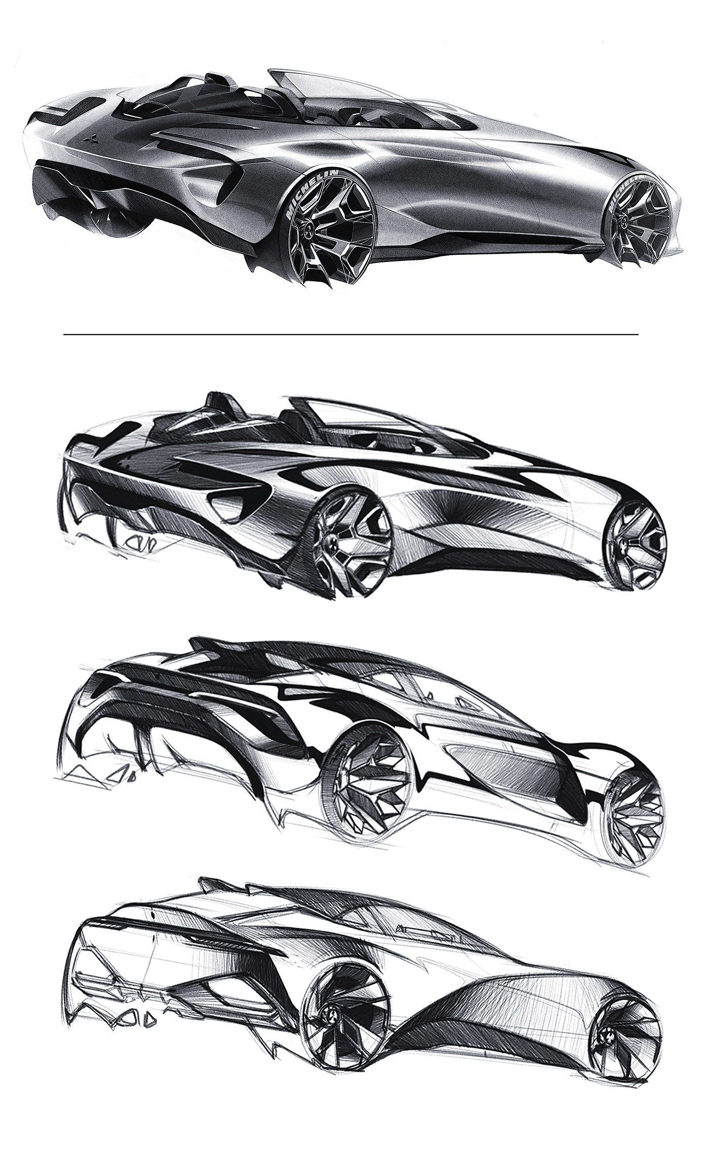 汽车，交通工具，手绘，Design process Pt.3，