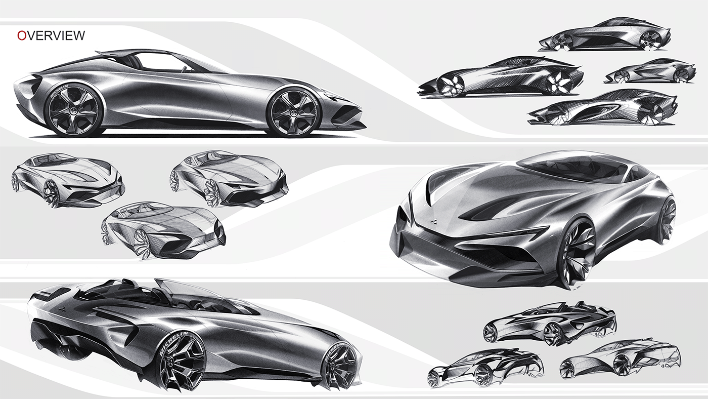 automobile，vehicle，Hand drawn，Design process Pt. 3，