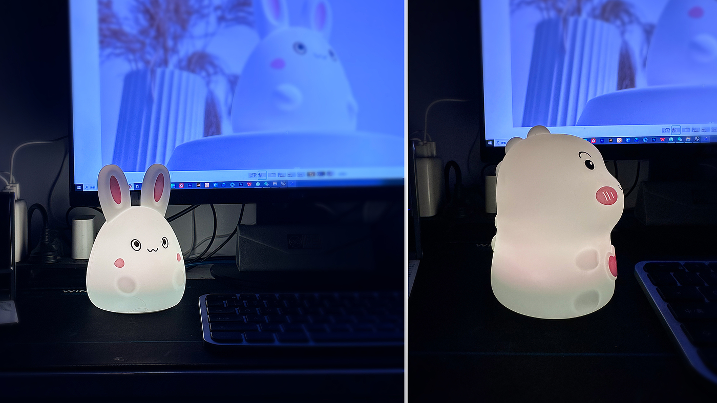Night light，Little rabbit，Little dinosaur，silica gel，
