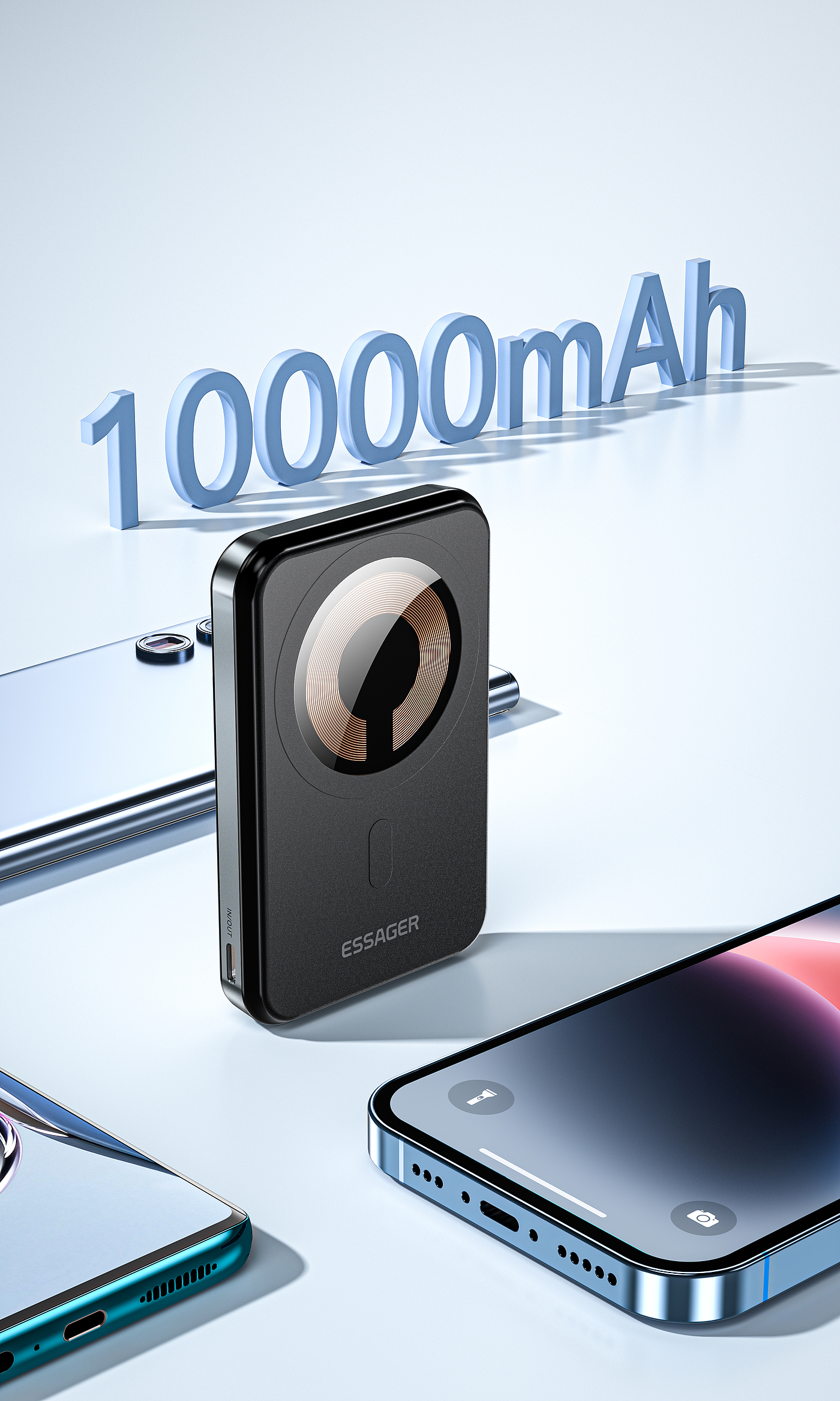 Transparent wireless magnetic charging treasure，