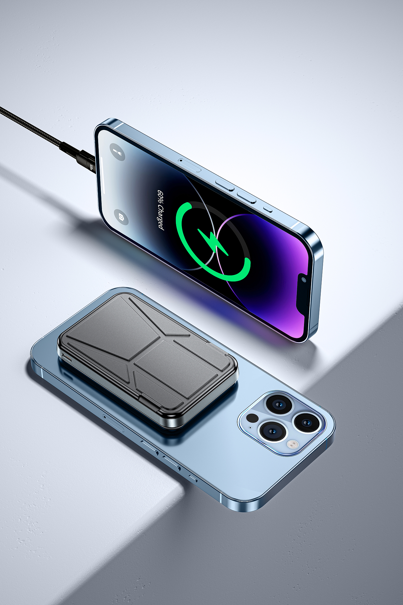 Transparent wireless magnetic charging treasure，