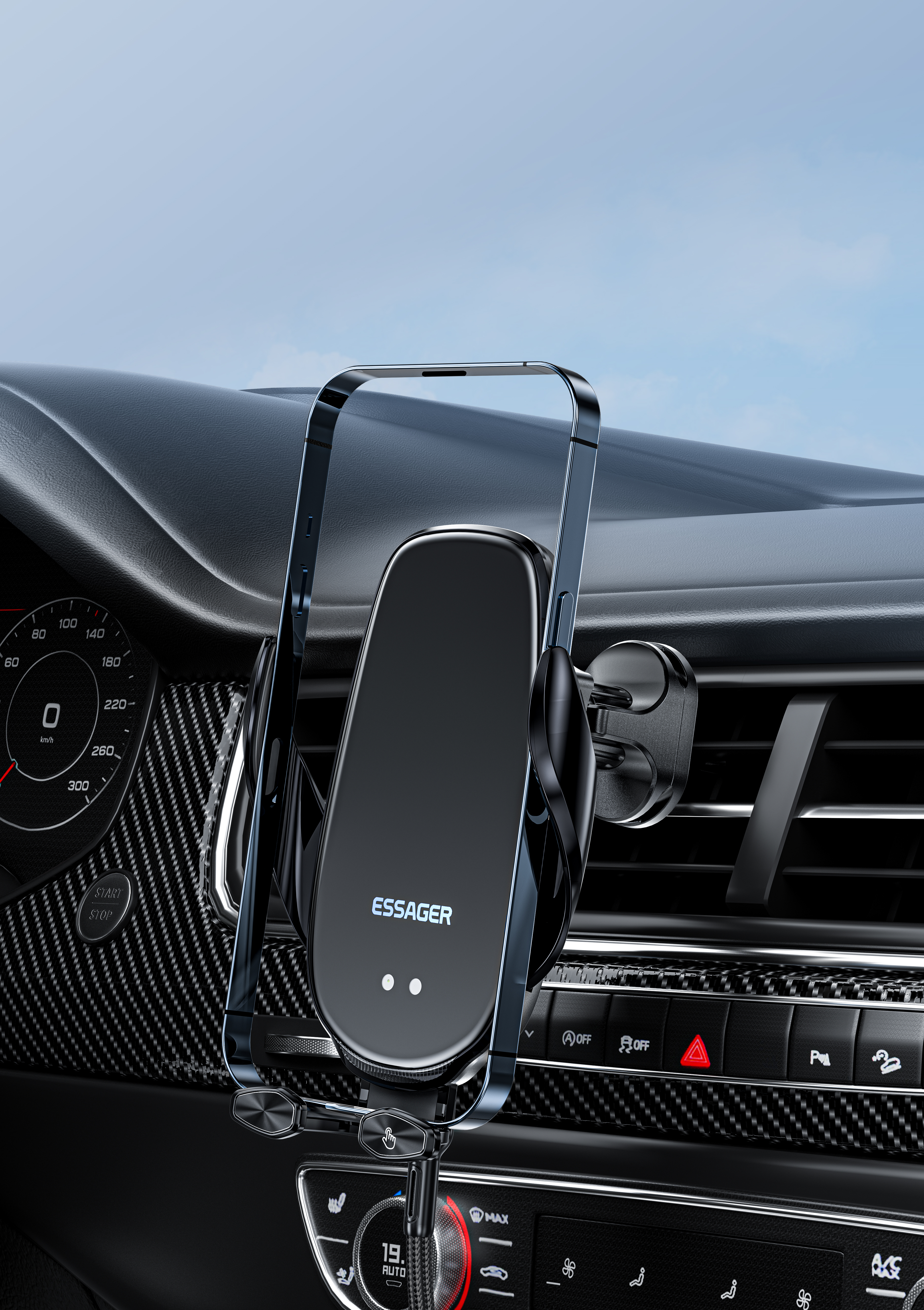 Magnetic suction wireless charging car phone holder，