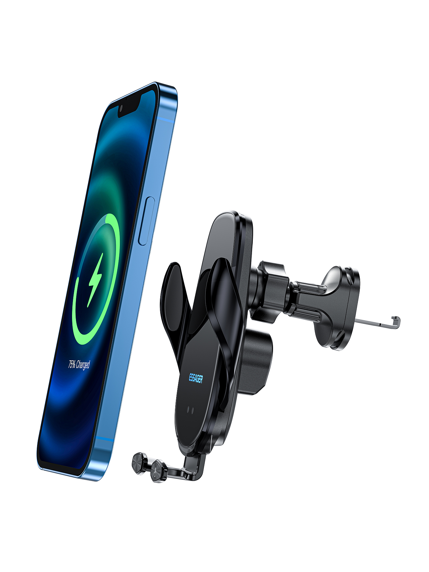 Magnetic suction wireless charging car phone holder，