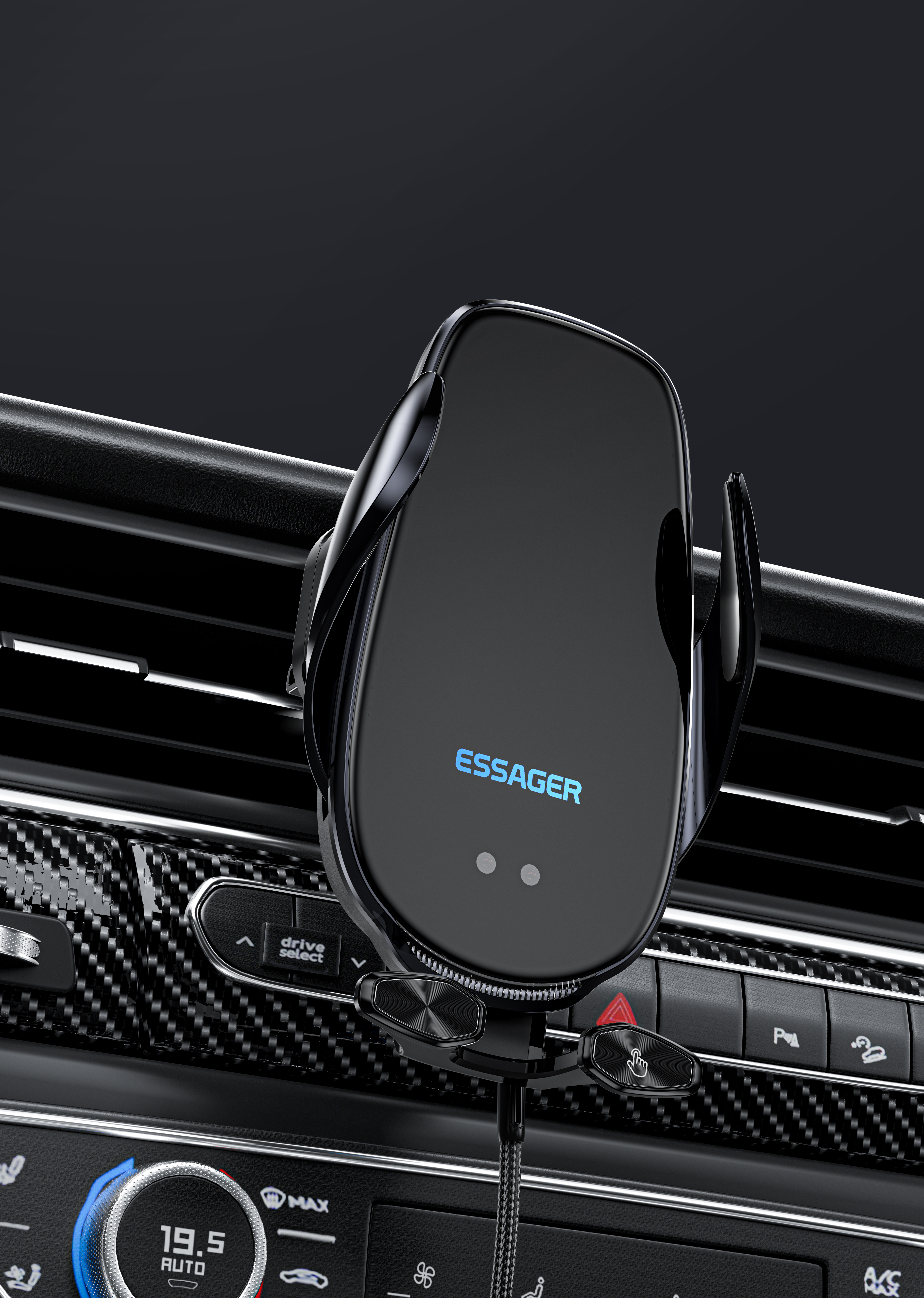 Magnetic suction wireless charging car phone holder，