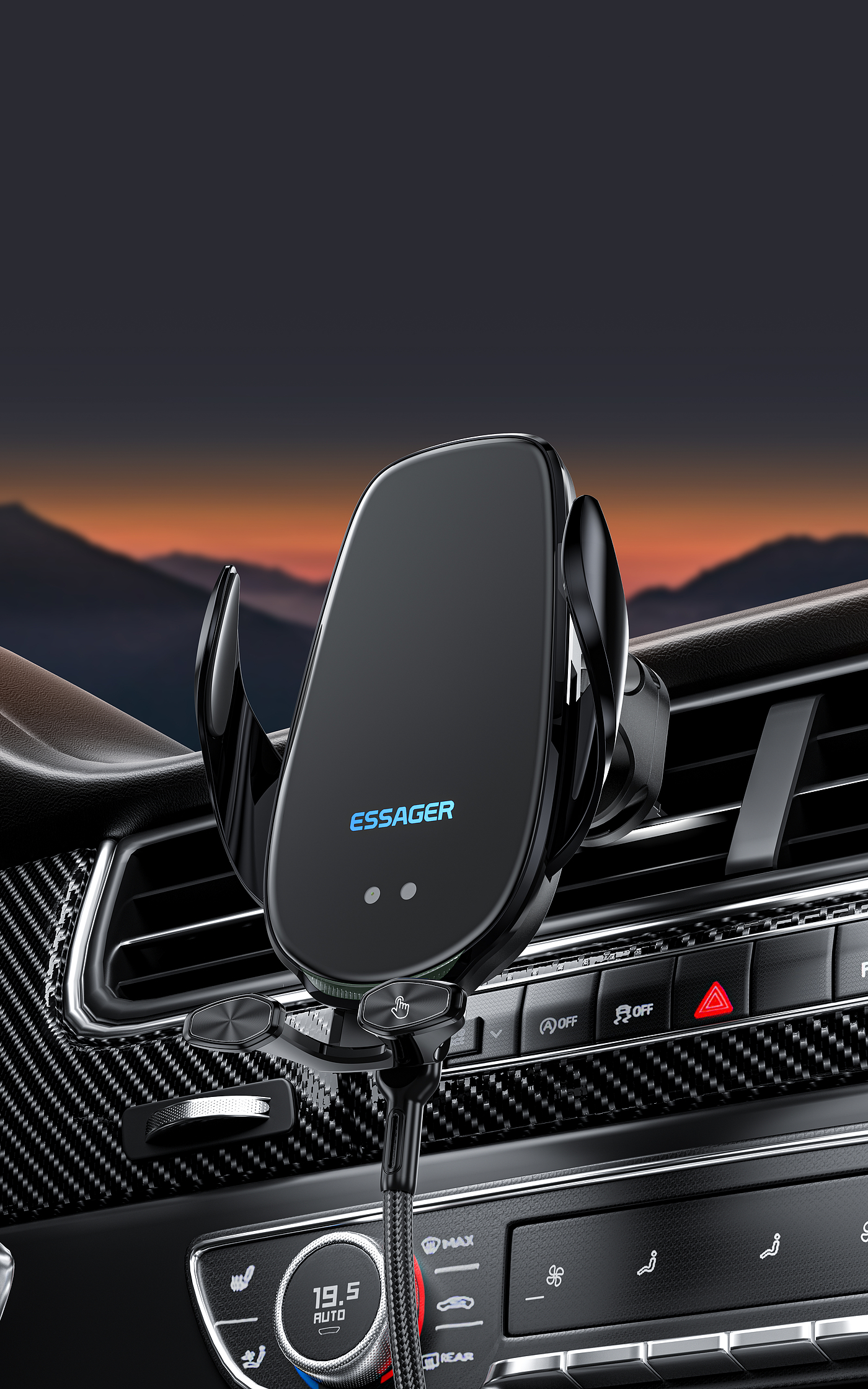 Magnetic suction wireless charging car phone holder，