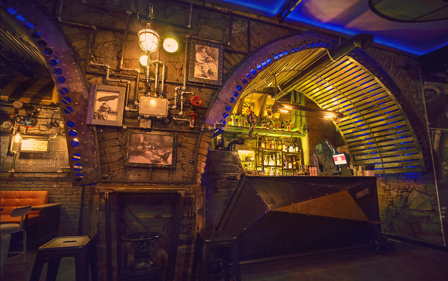 steam，Punk，bar，display，scene，renovation，