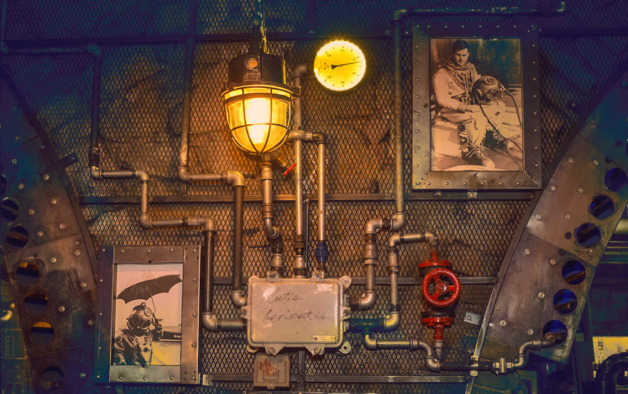 steam，Punk，bar，display，scene，renovation，