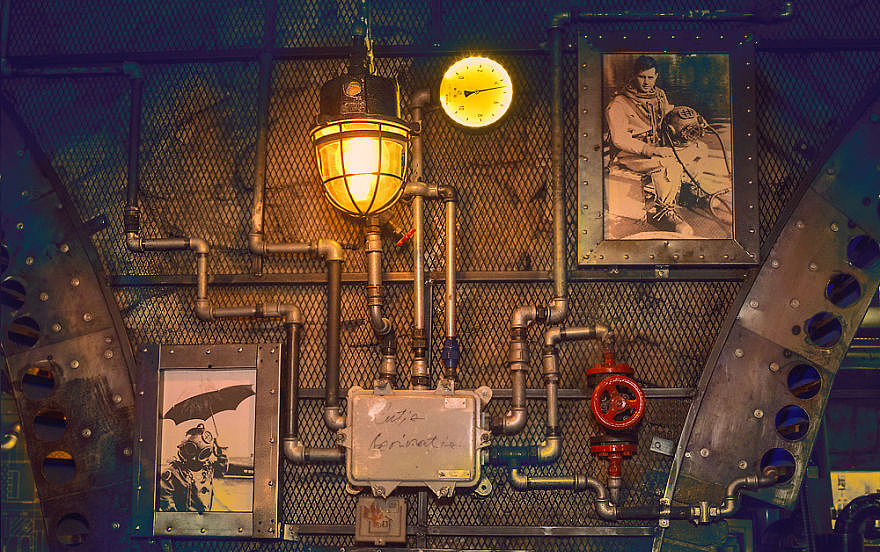 steam，Punk，bar，display，scene，renovation，