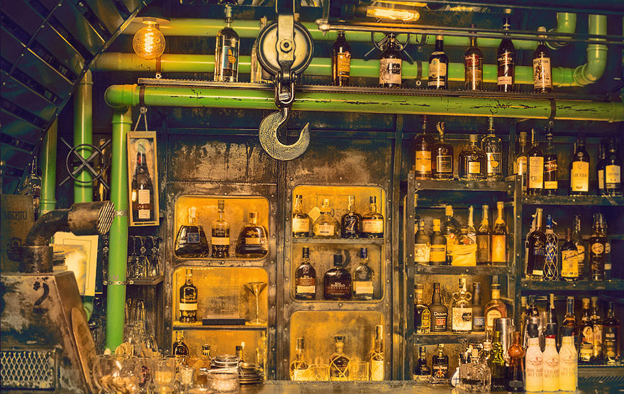 steam，Punk，bar，display，scene，renovation，