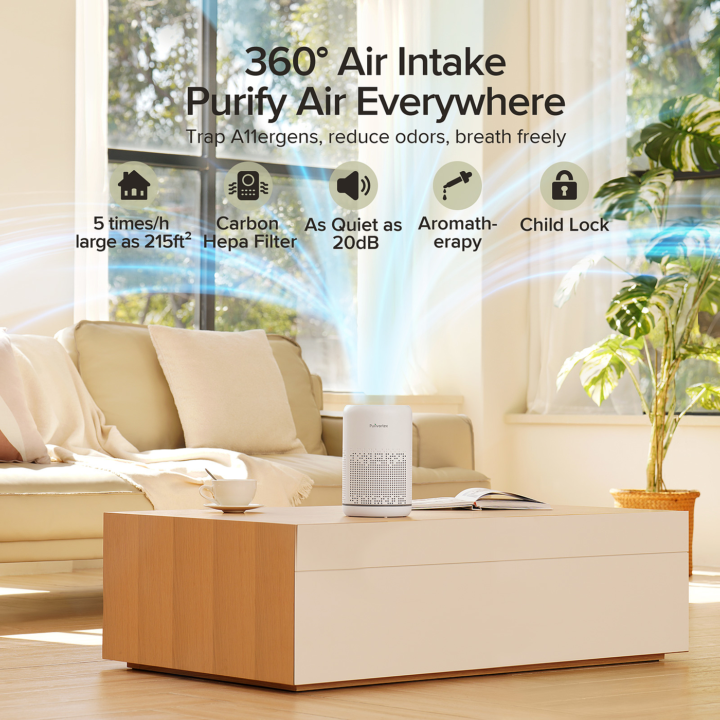 air cleaner，Small portable，Aromatherapy，