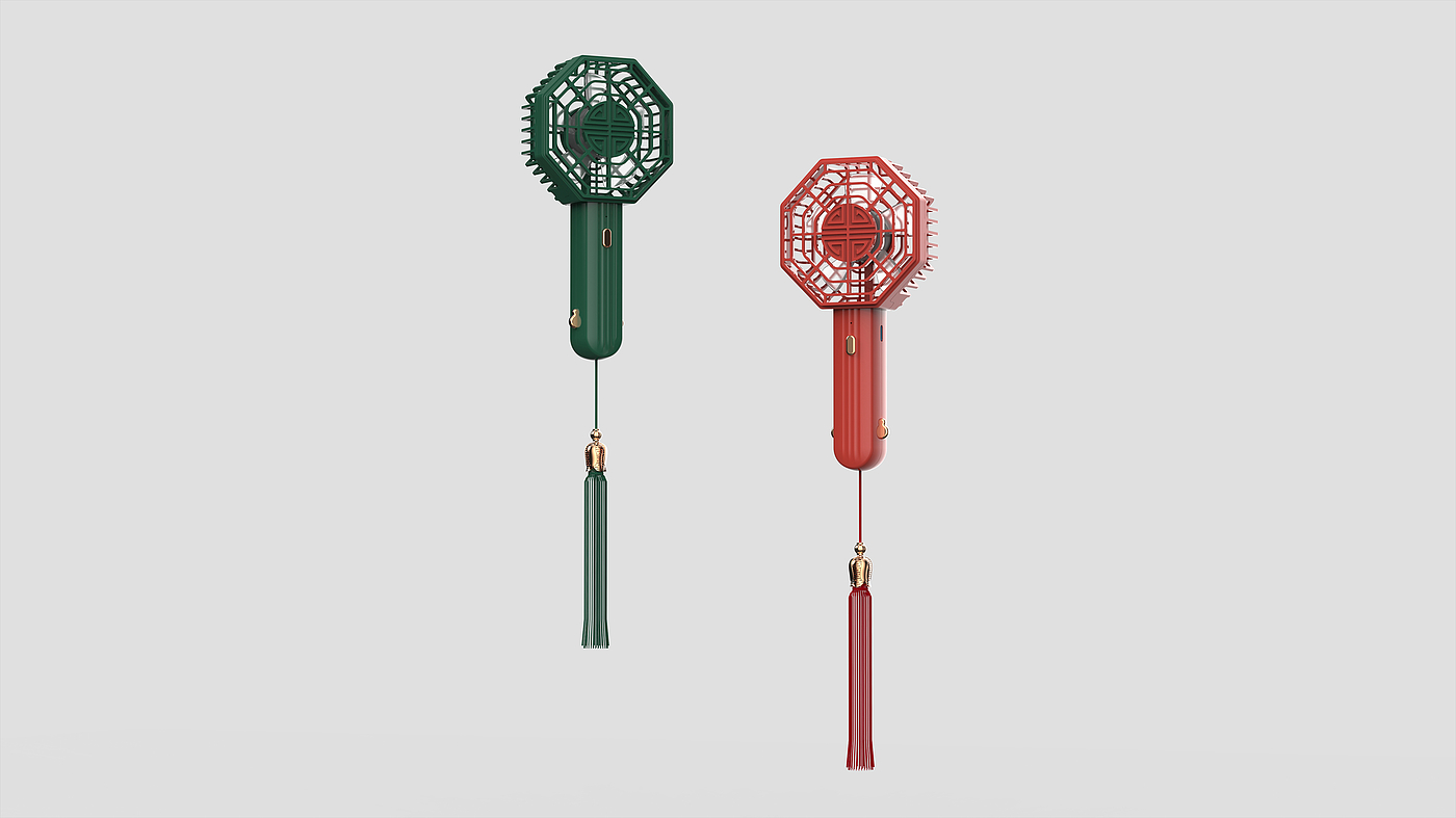National tide，Fan，lamp，hold，Appearance design，