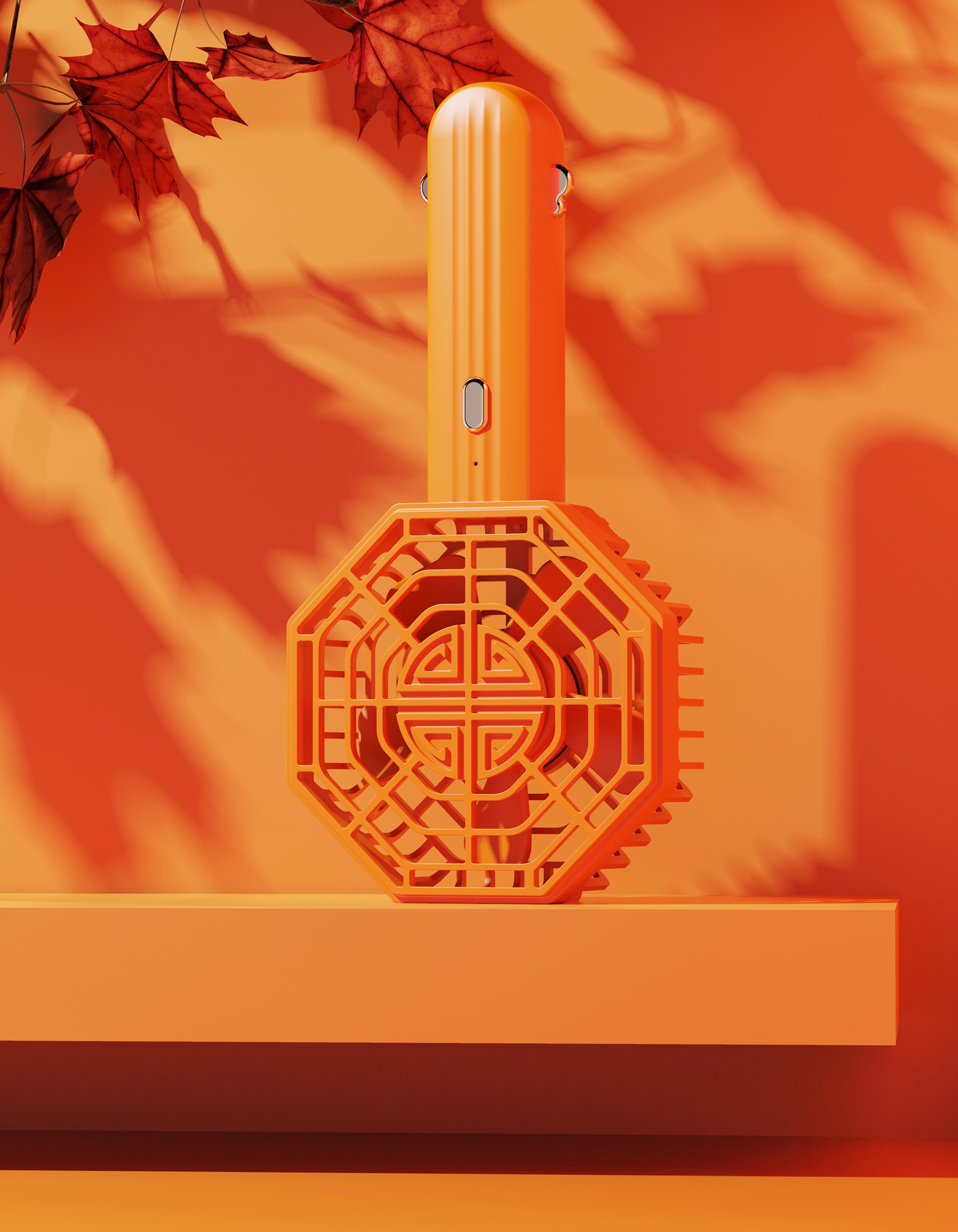 National tide，Fan，lamp，hold，Appearance design，