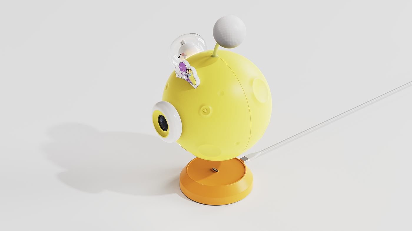 industrial design，Render，Story machine，Moon Rabbit，Moon，Night light，Children's products，lovely，