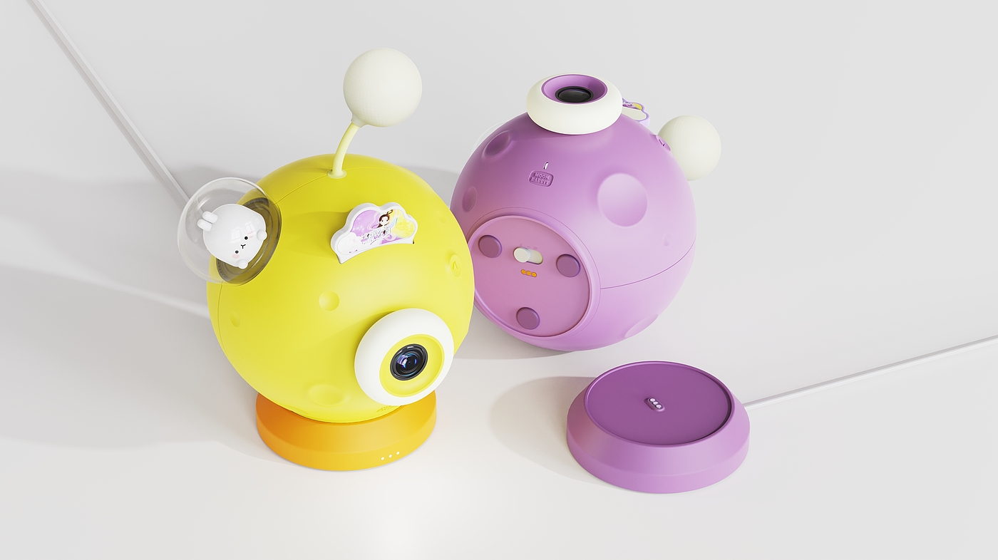 industrial design，Render，Story machine，Moon Rabbit，Moon，Night light，Children's products，lovely，