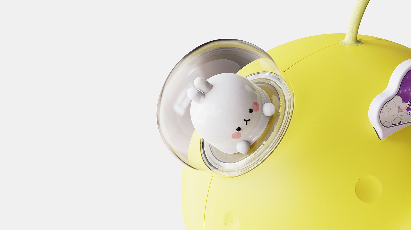 industrial design，Render，Story machine，Moon Rabbit，Moon，Night light，Children's products，lovely，