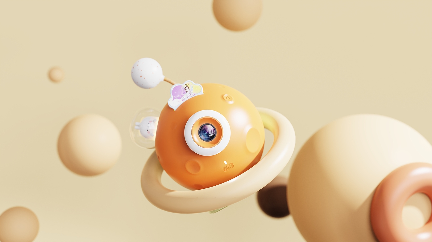 industrial design，Render，Story machine，Moon Rabbit，Moon，Night light，Children's products，lovely，