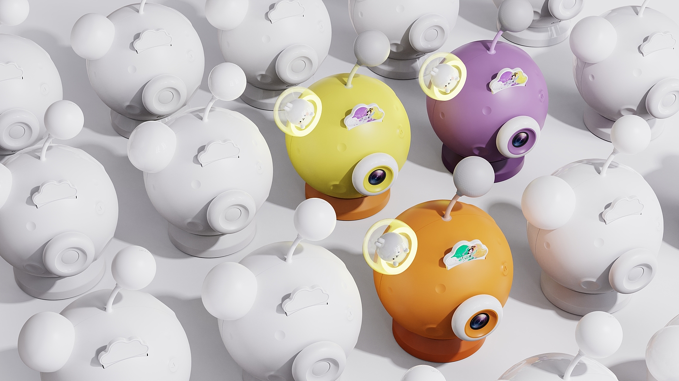 industrial design，Render，Story machine，Moon Rabbit，Moon，Night light，Children's products，lovely，