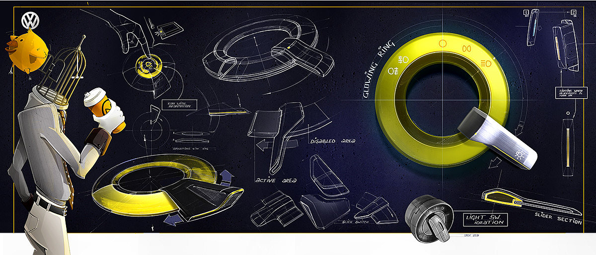 Hand drawn，Automotive interior，industrial design，product design，