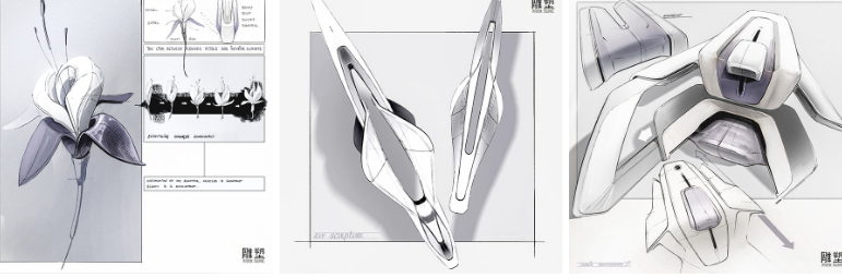 Hand drawn，Automotive interior，industrial design，product design，