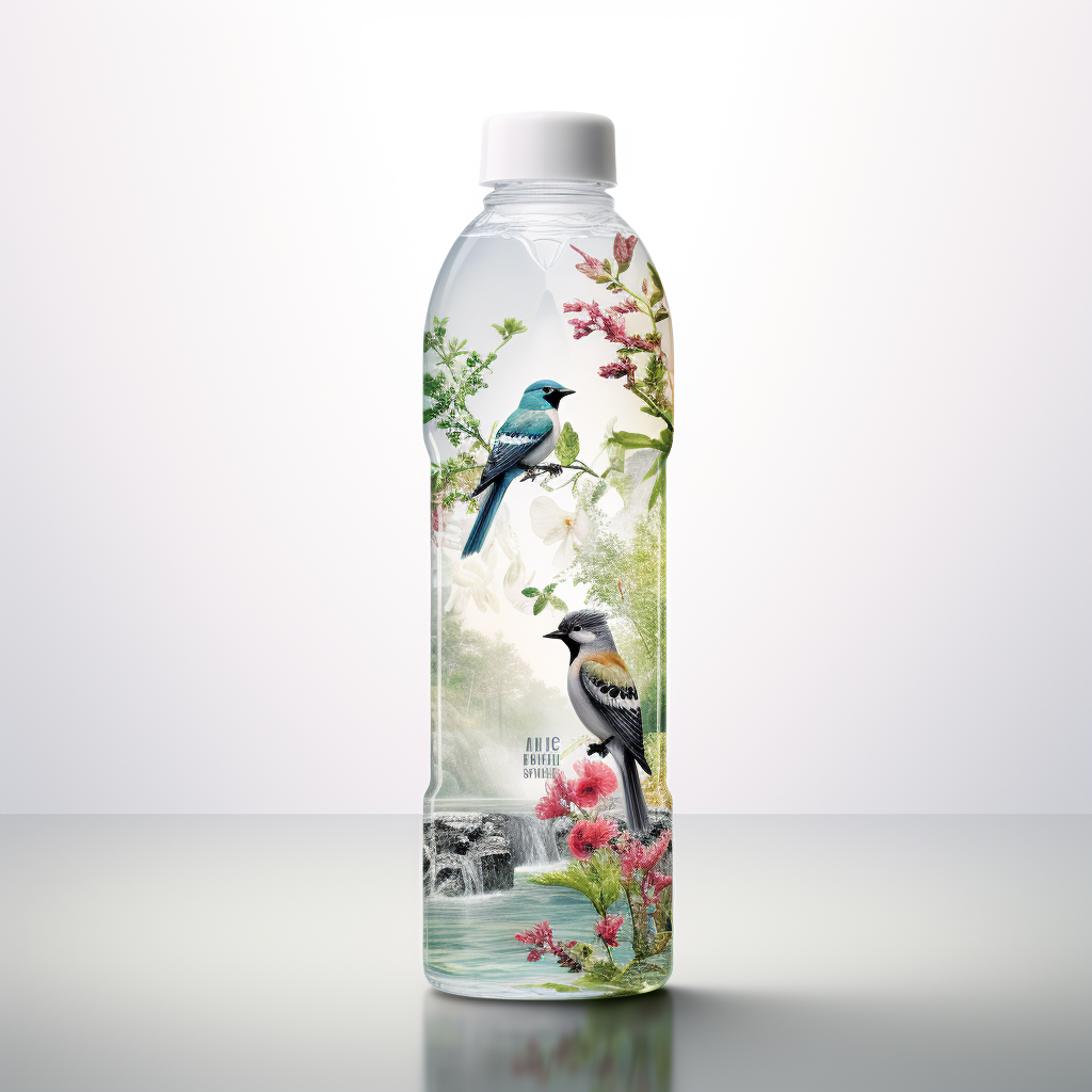 Mineral water packaging/drinking water packaging design/illustration packaging，