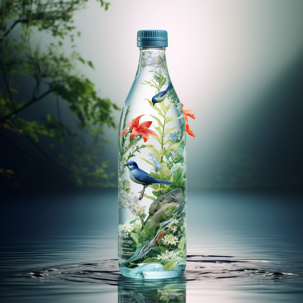 Mineral water packaging/drinking water packaging design/illustration packaging，