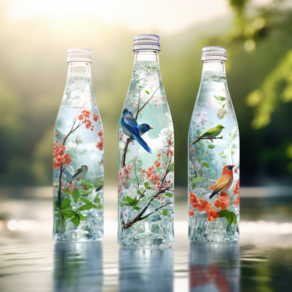 Mineral water packaging/drinking water packaging design/illustration packaging，