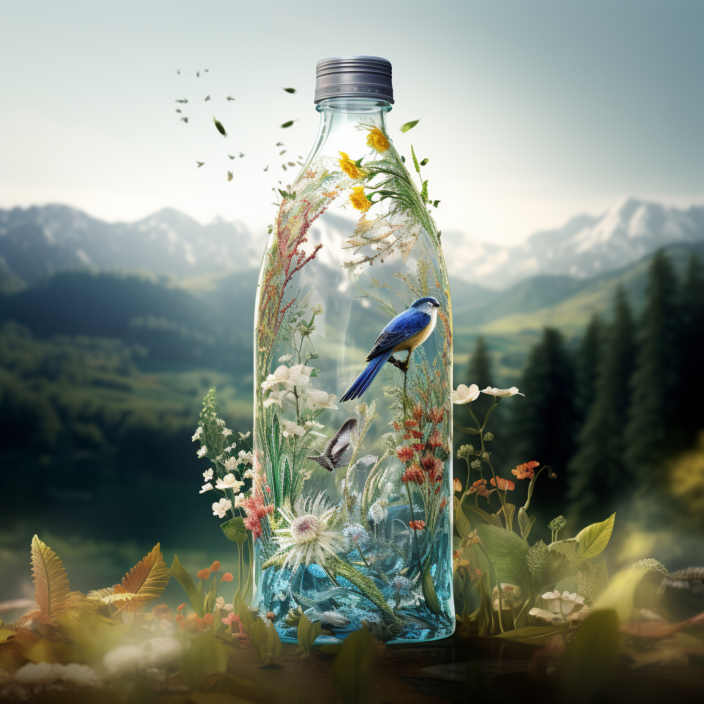 Mineral water packaging/drinking water packaging design/illustration packaging，