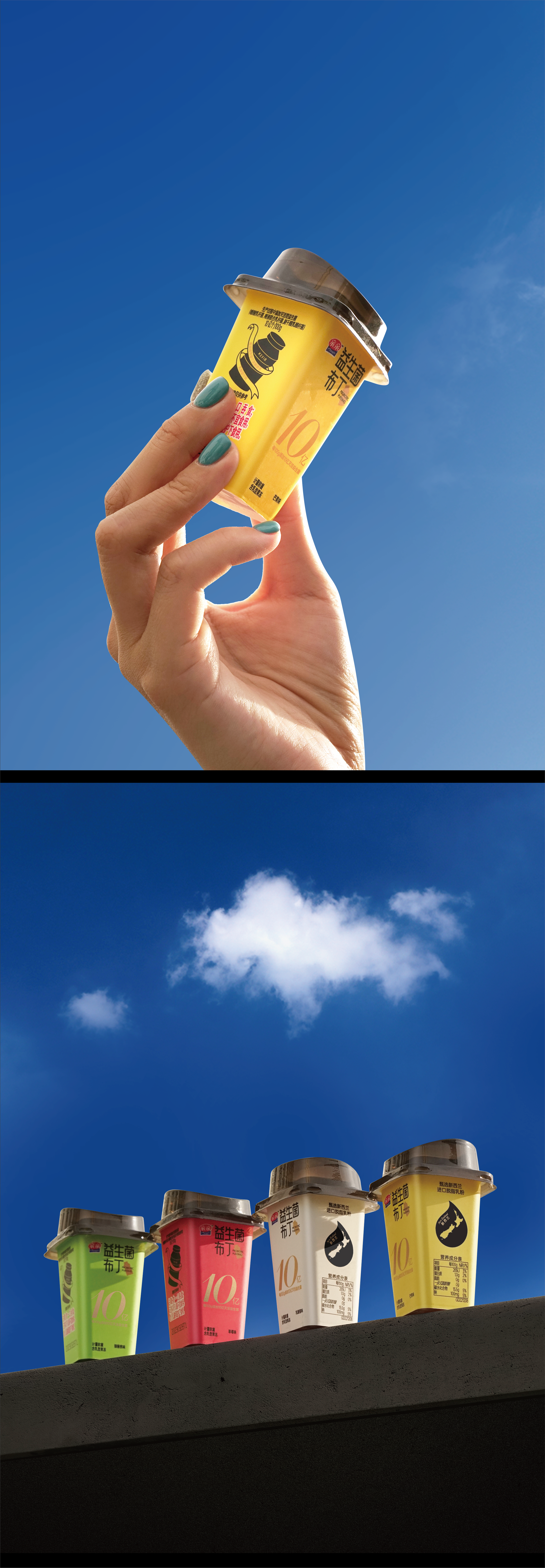 Snack packaging，Food packaging，packing design，Brand upgrade，Probiotics，Pudding，