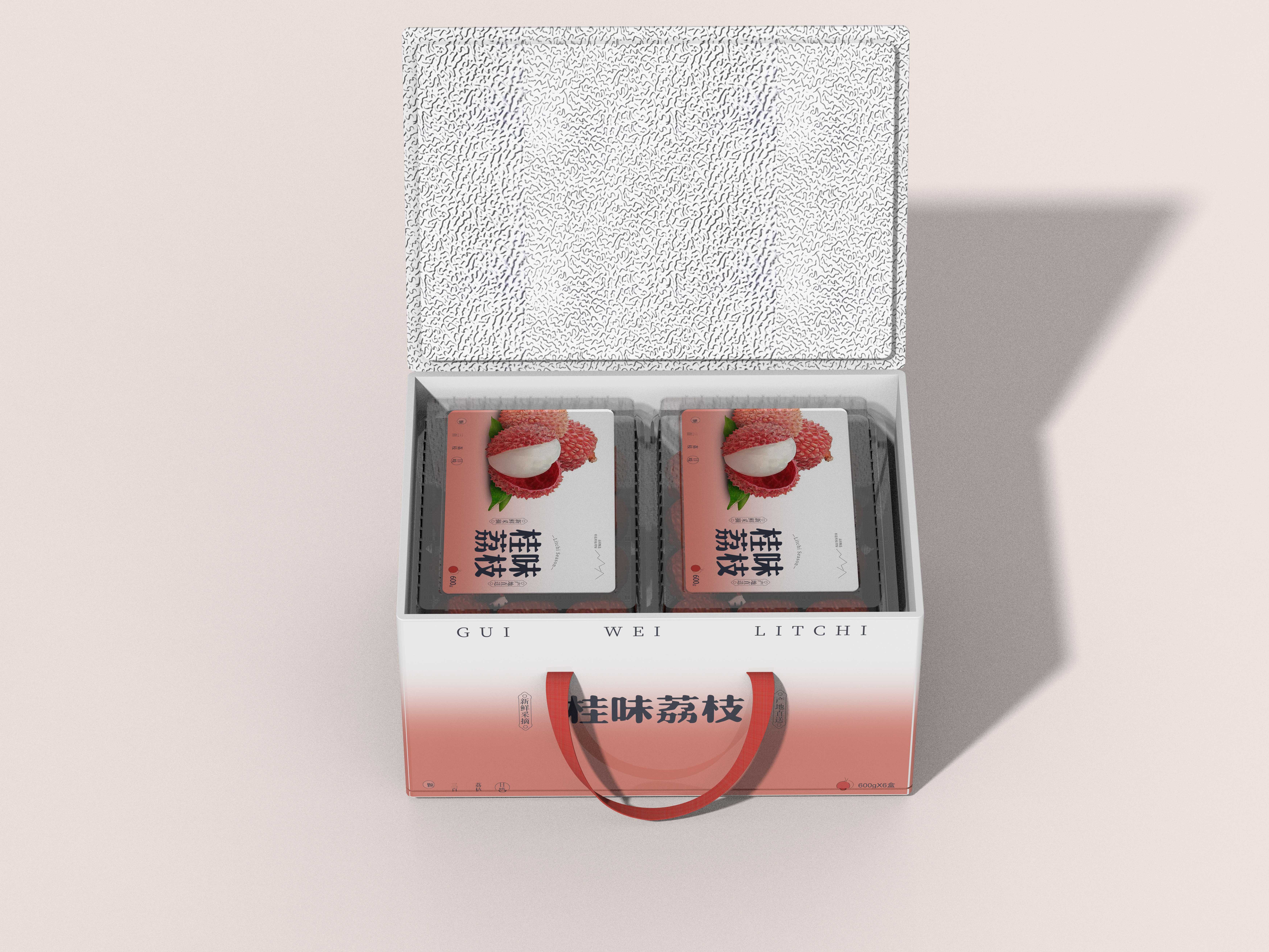 Litchi Packaging，Guiwei Litchi，Fruit packaging，seasonal fruit，Appearance design，Structural design，product design，Automobile design，