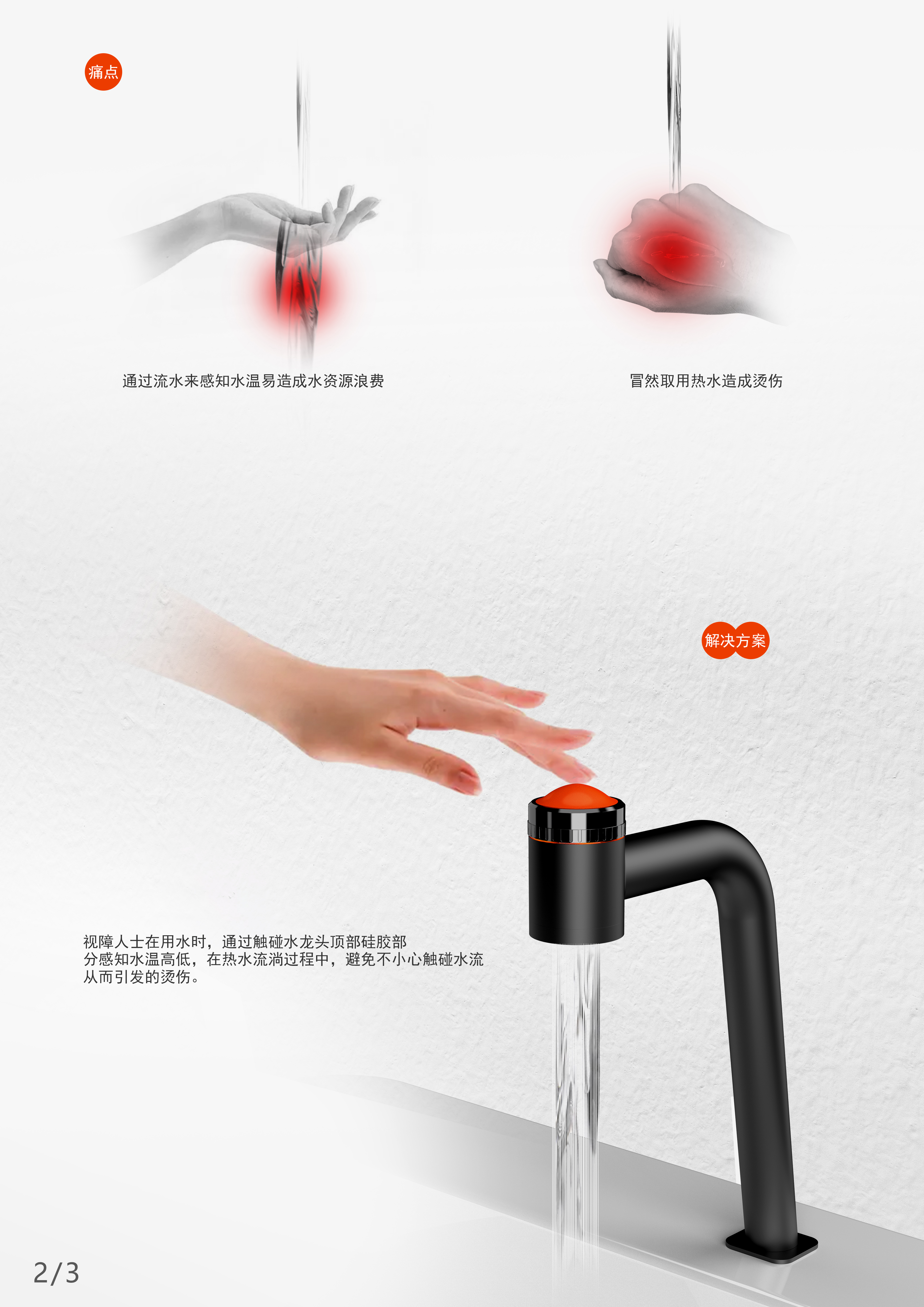 water tap，Visually impaired people，Barrier free design，sensory compensation，