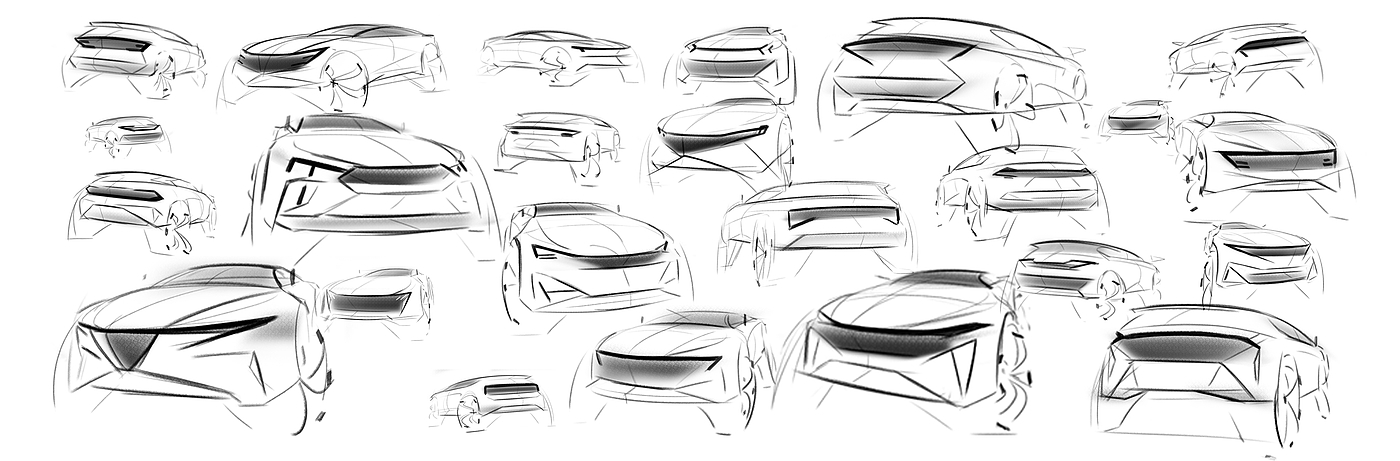 Automobile design，Sketch design，vehicle，