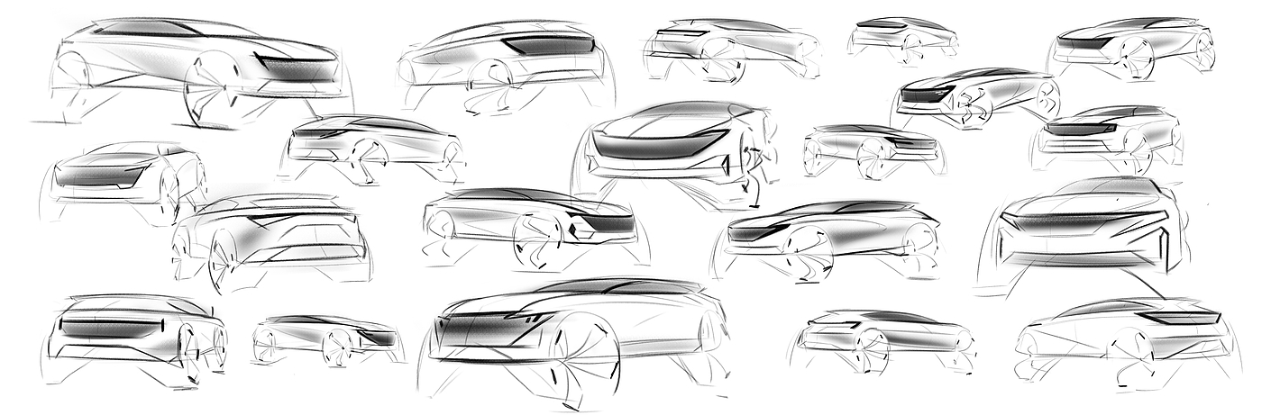 Automobile design，Sketch design，vehicle，