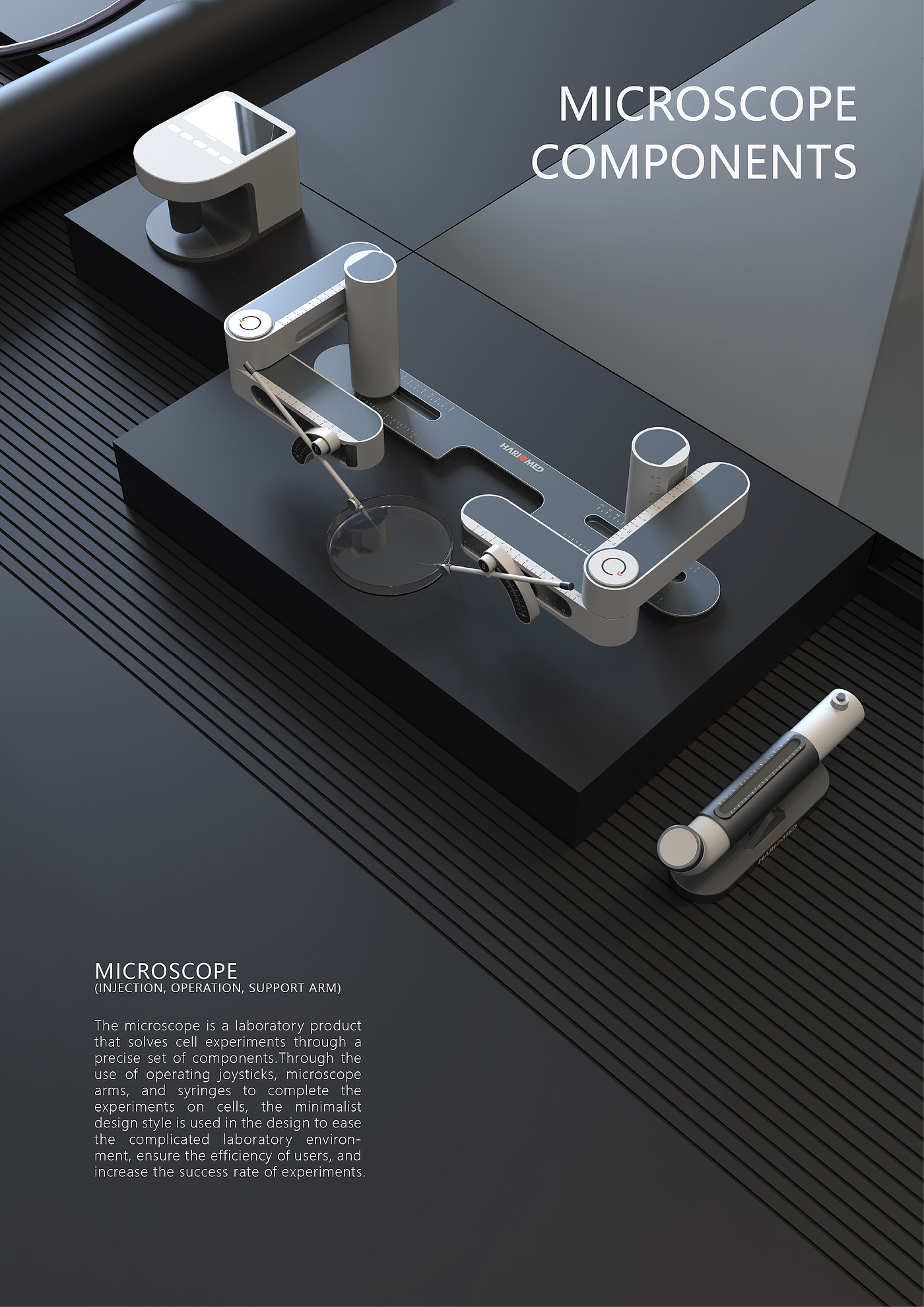 industrial design，medical care，medical apparatus and instruments，Design，Microscope，test，experiment，