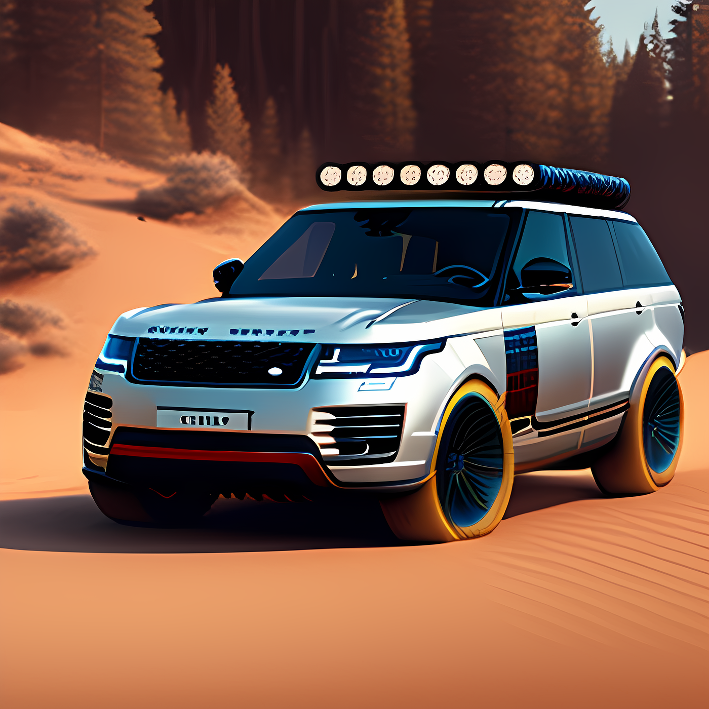 Land Rover Interior，AI painting，