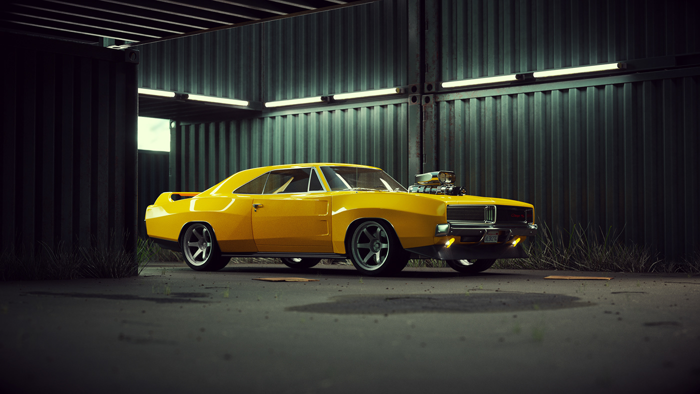 vehicle，automobile，cgi，Dodge Charger，