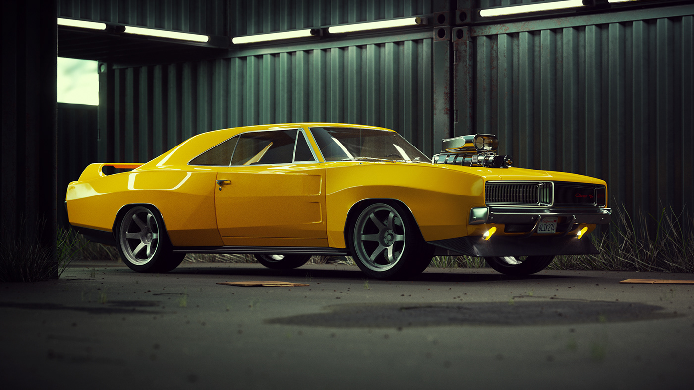 vehicle，automobile，cgi，Dodge Charger，