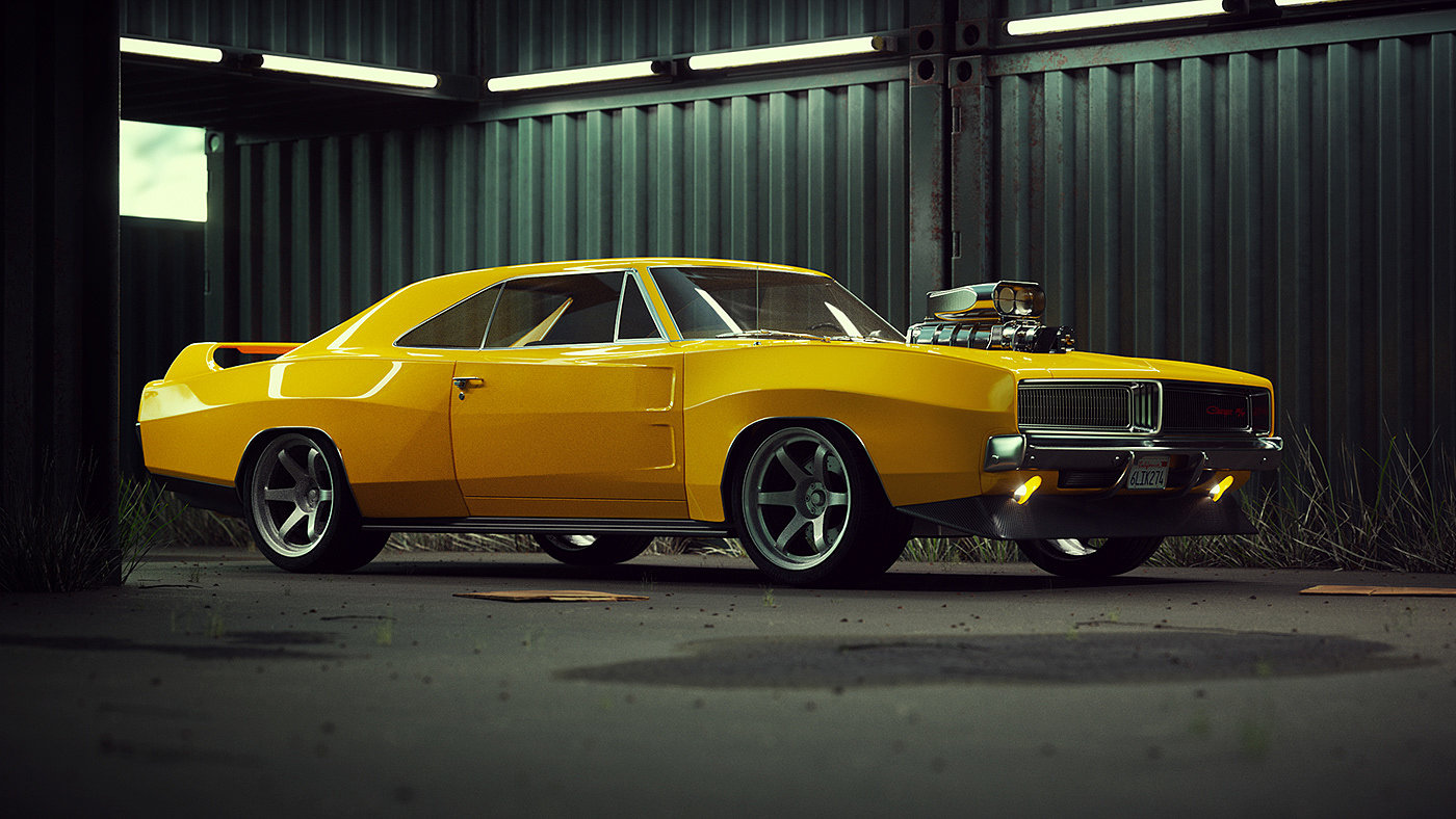 交通工具，汽车，cgi，Dodge Charger，